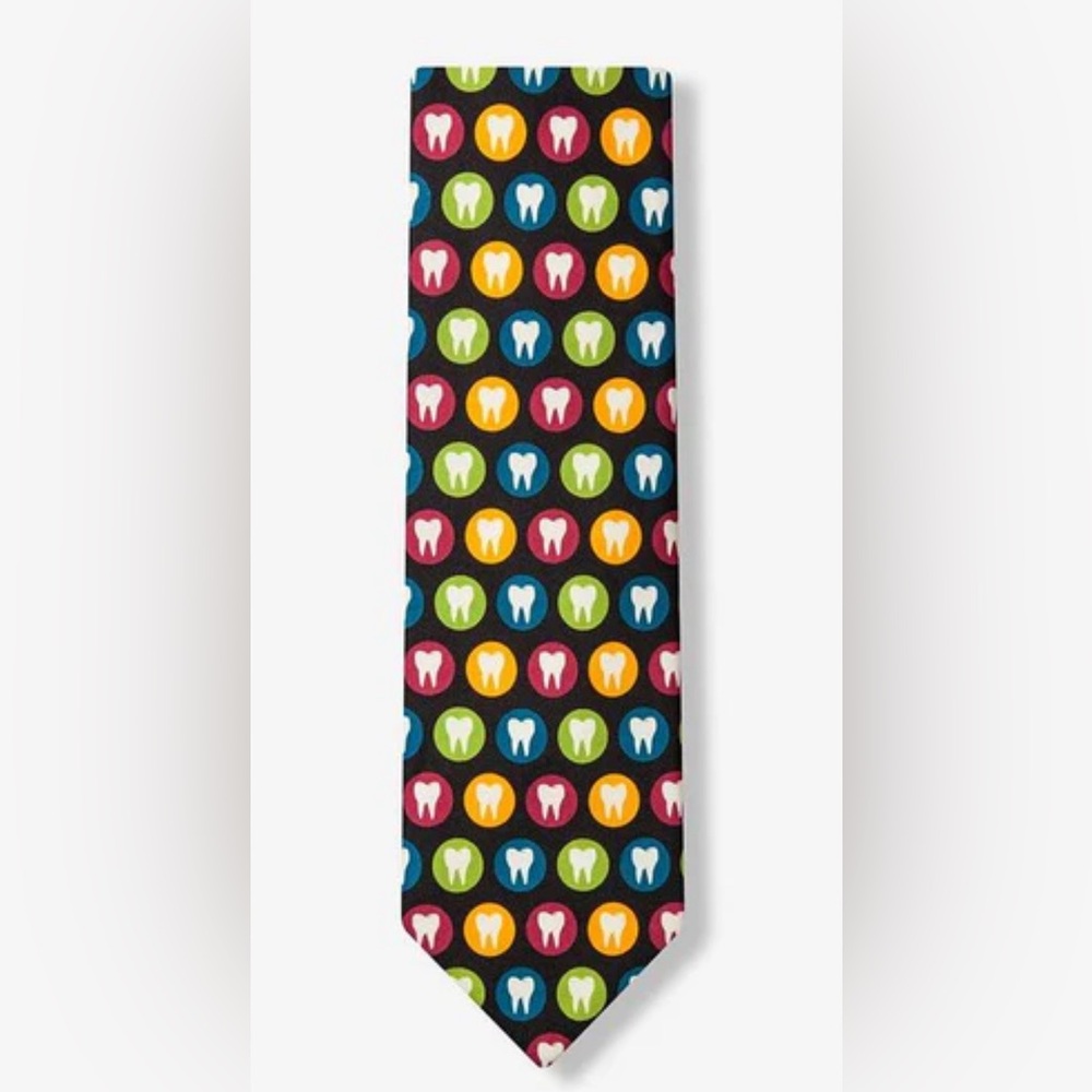 NEW Wild Ties Orthodontist Dentist Color Test Black Tie, Colorful,‎ Teeth